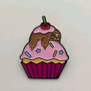 Pin: Sloth on a Cupcake enamel pin